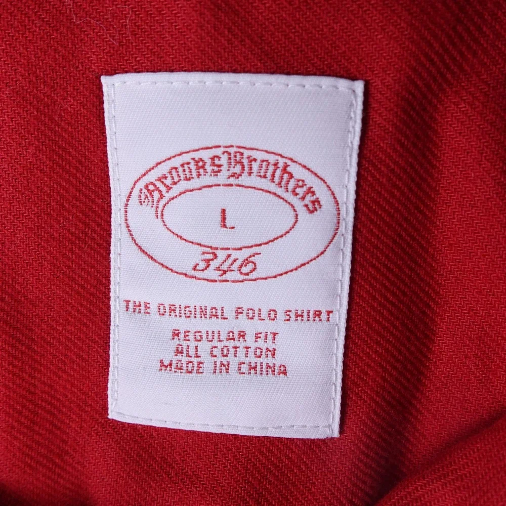 Brooks Brothers 346 Mens Large Red Cotton Twill Button Down Shirt Regular Fit